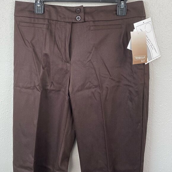 NWT Tribella Womens Brown Dress Slacks Size 10 - Picture 2 of 8